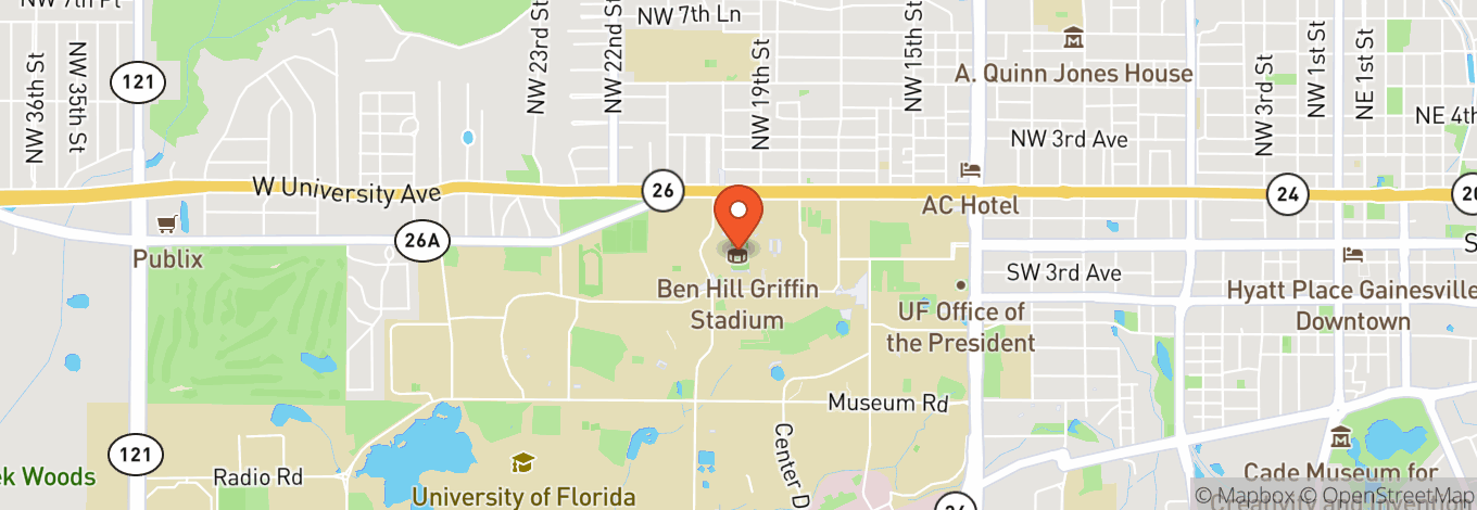Map of Ben Hill Griffin Stadium