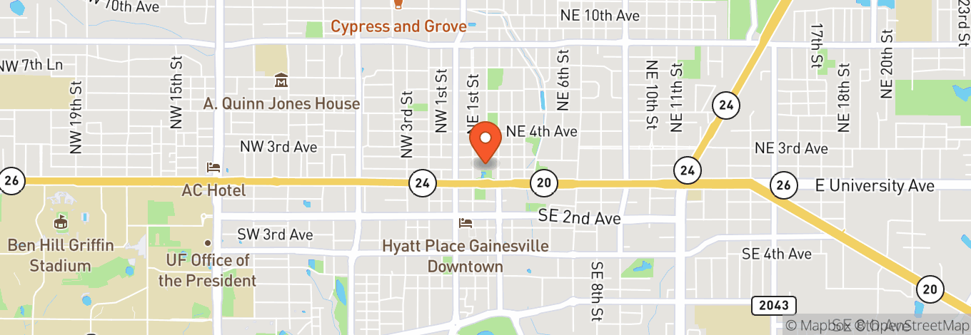 Map of Downtown Gainesville