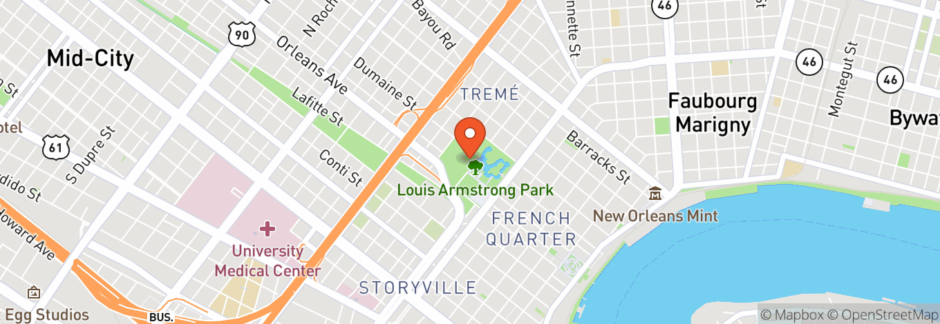 Map of Mahalia Jackson Theater