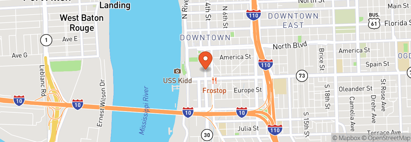 Map of Baton Rouge River Center Theater