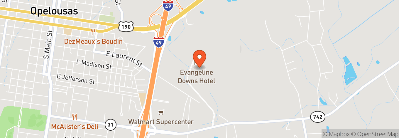 Map of Evangeline Downs Racetrack & Casino