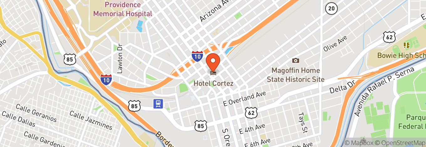 Map of Downtown El Paso