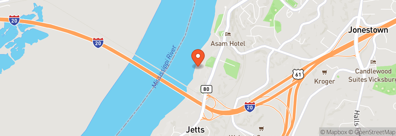 Map of Ameristar Casino Hotel Vicksburg