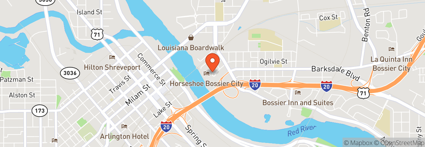 Map of Riverdome at Horseshoe Casino & Hotel - Bossier City