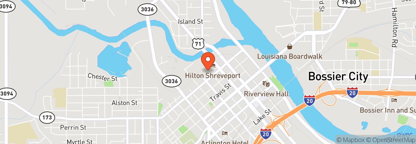 Map of Shreveport Convention Center