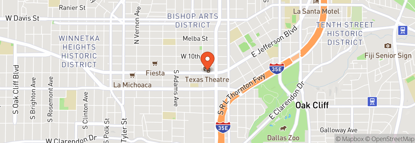 Map of Texas Theatre