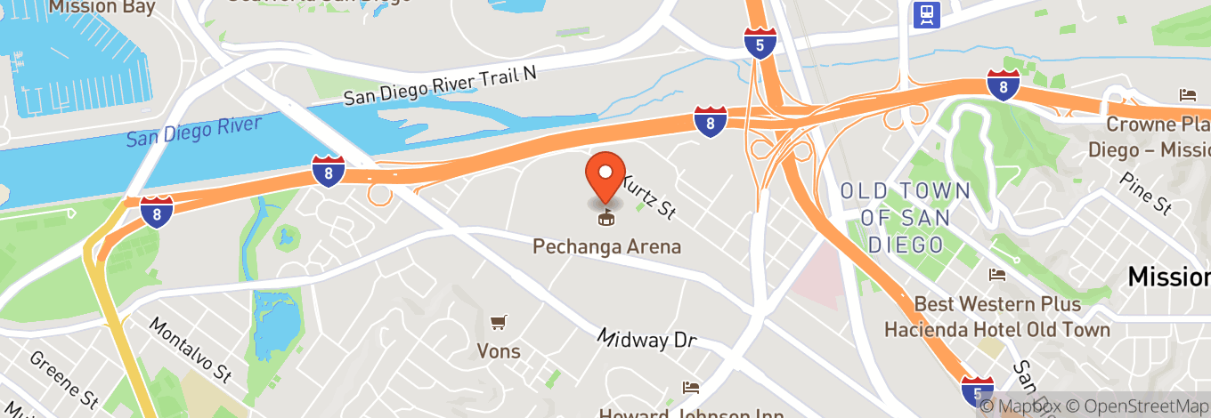 Map of Pechanga Arena San Diego