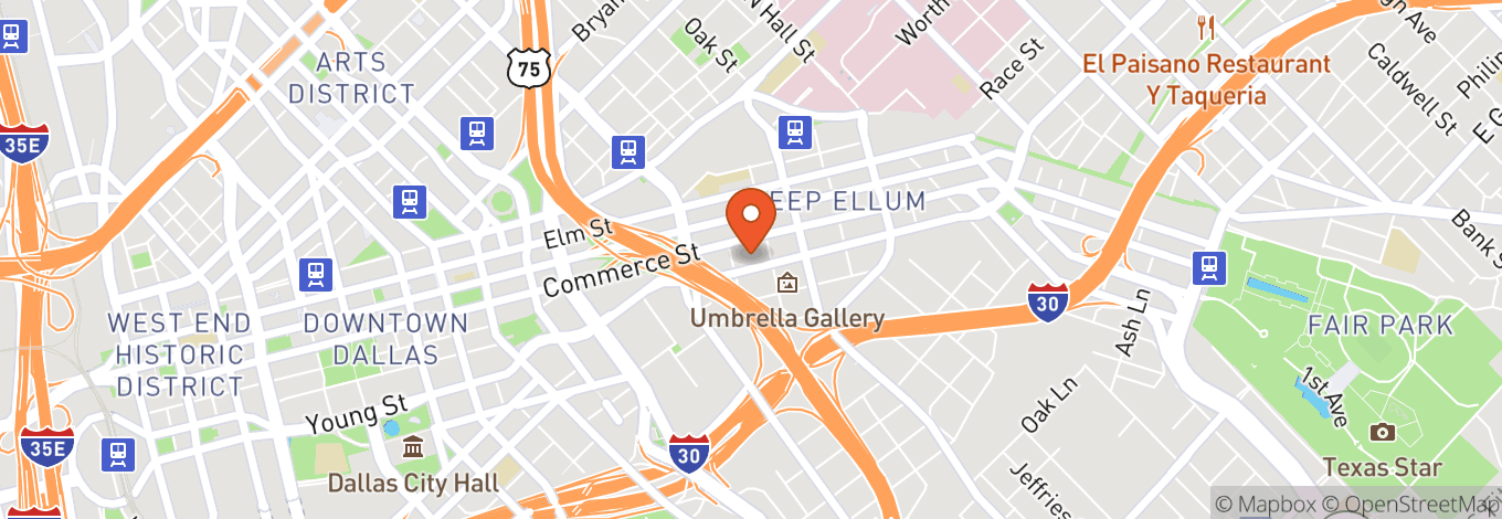 Map of The Factory In Deep Ellum
