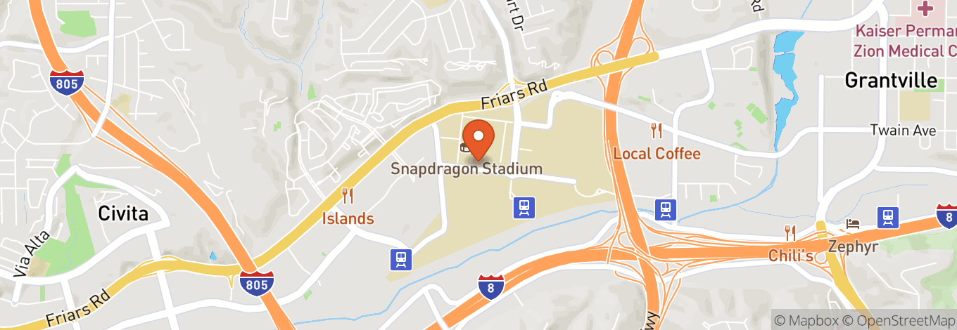 Map of Snapdragon Stadium