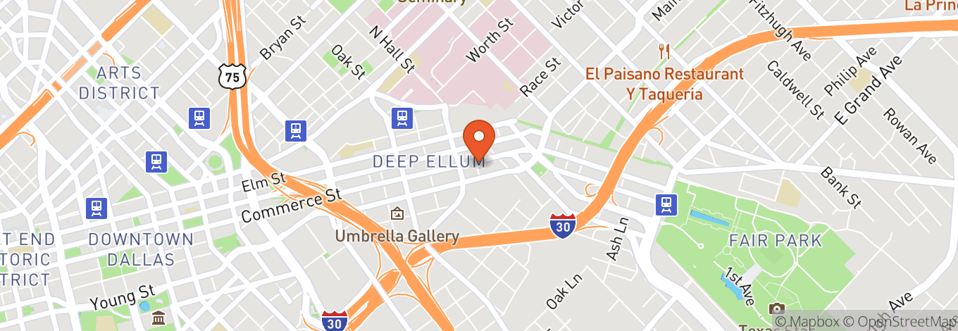 Map of Deep Ellum Art Co.