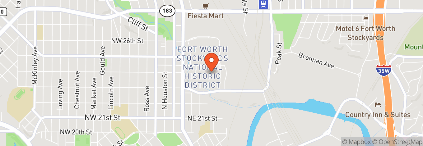 Map of Fort Worth Stockyards Station