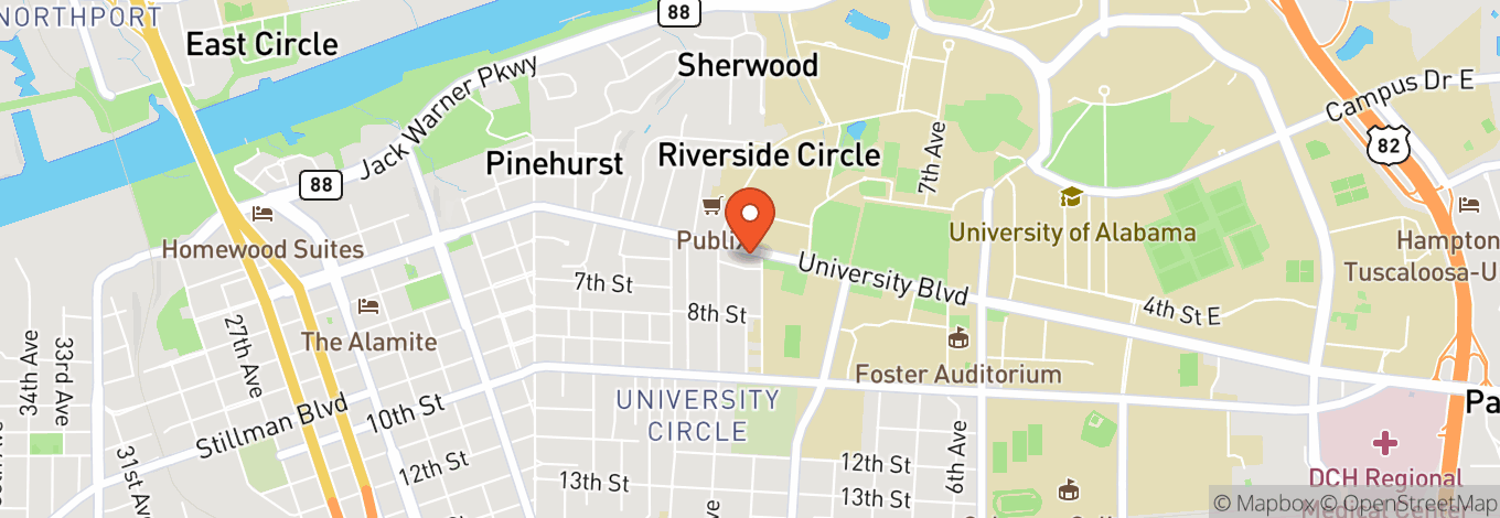 Map of Gallettes Tuscaloosa
