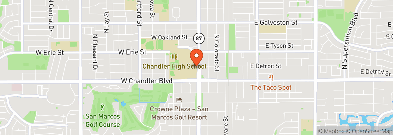 Map of Chandler Center for the Arts