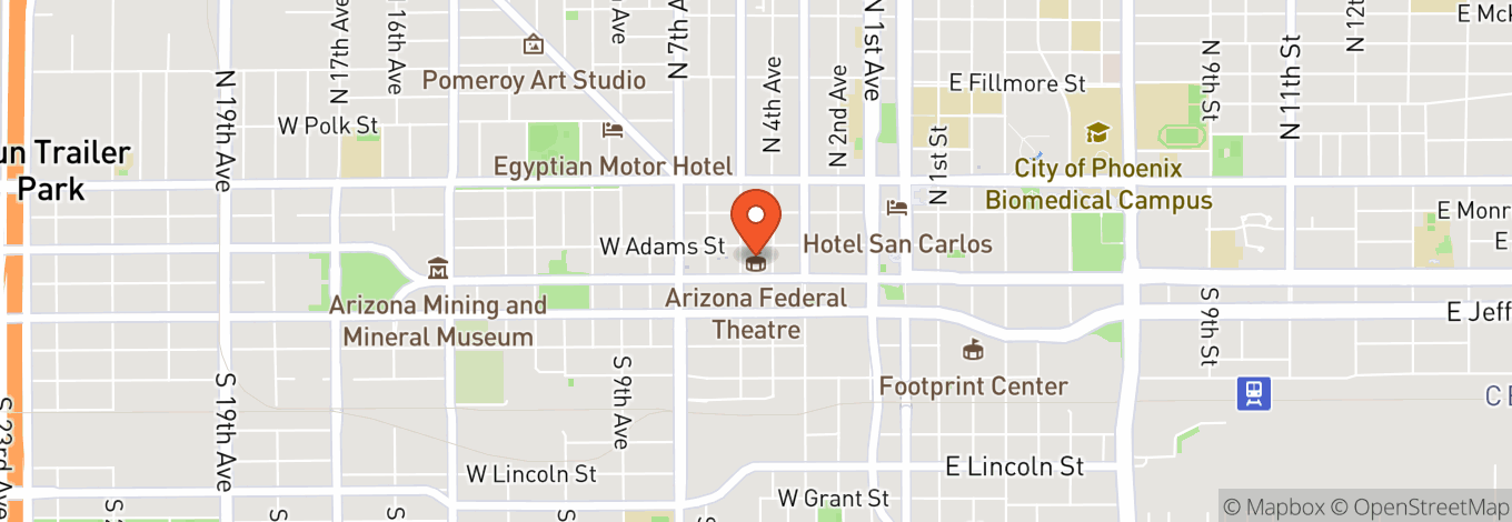 Map of Arizona Federal Theatre