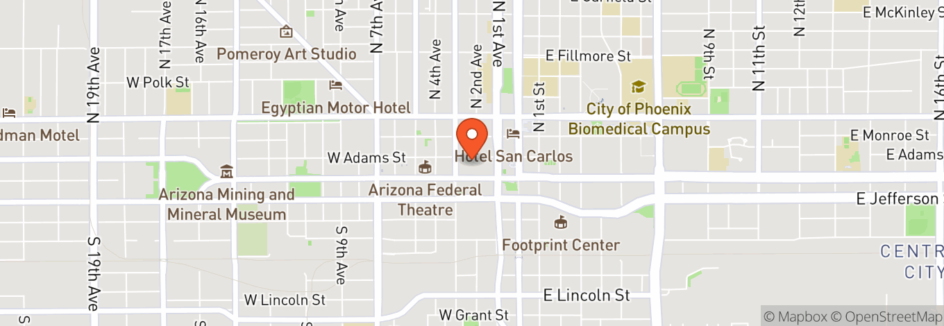 Map of Orpheum Theatre Phoenix