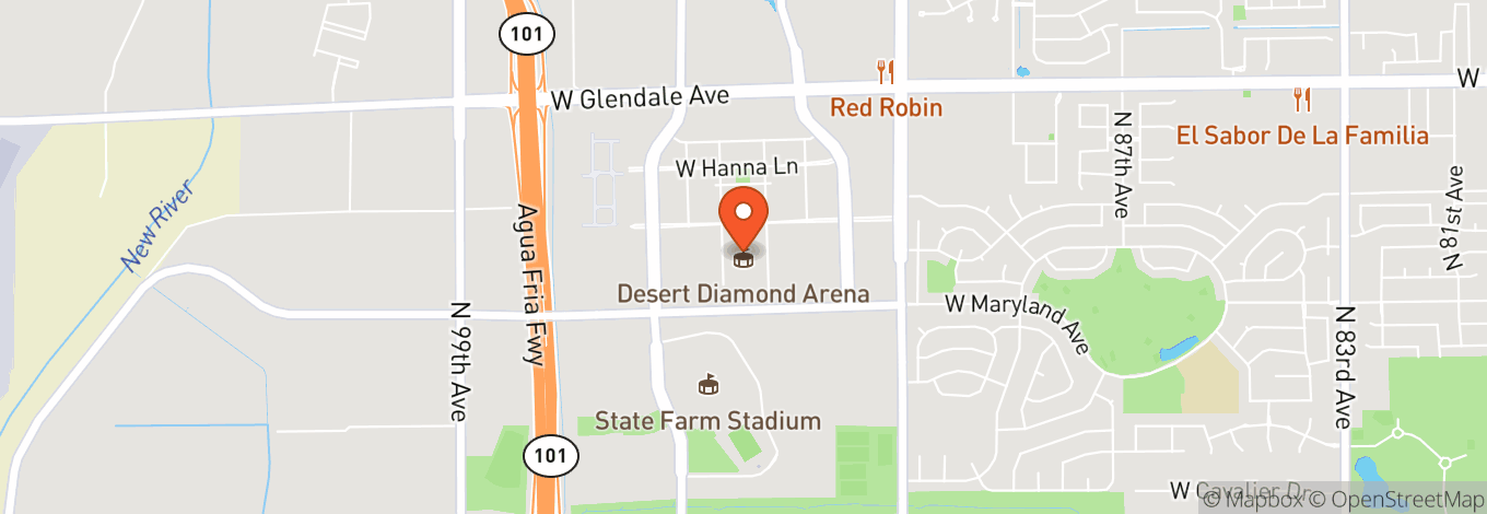 Map of Desert Diamond Arena