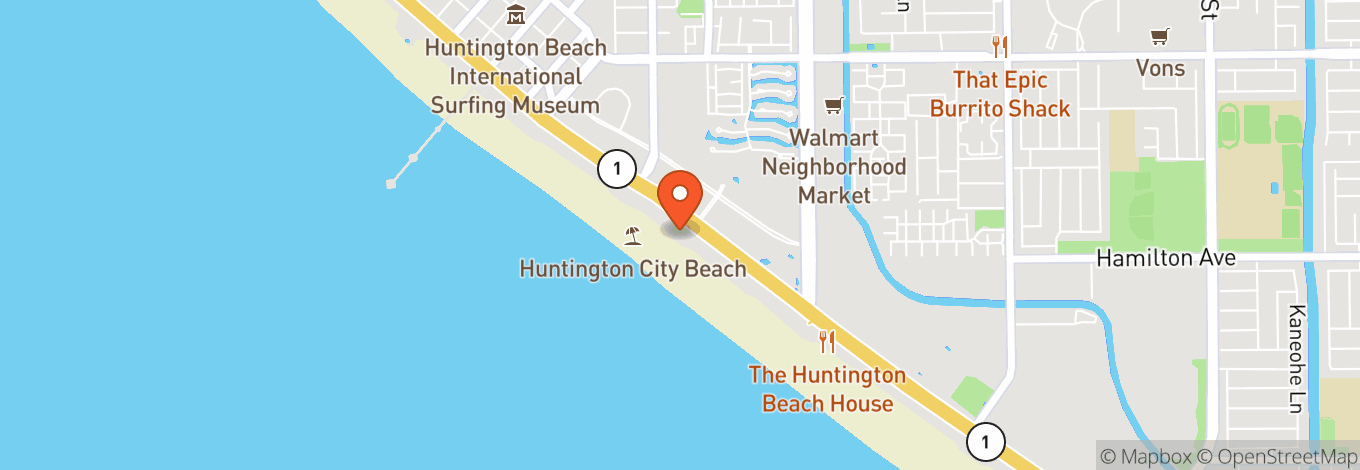 Map of Huntington City Beach
