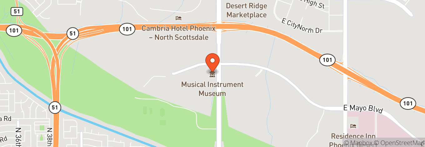 Map of Musical Instrument Museum (Mim) Music Theater