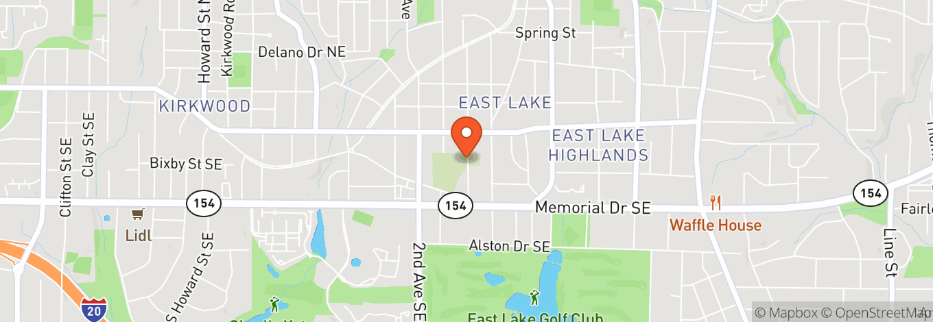 Map of East View Cemetery at East Lake