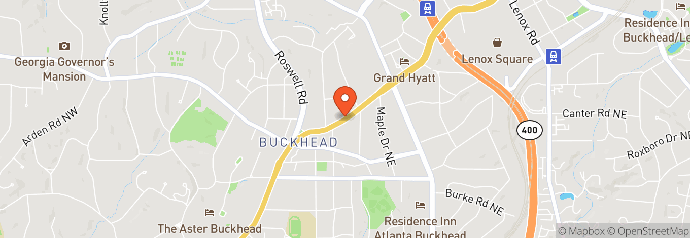 Map of Lyons Entertainment - Downtown Buckhead