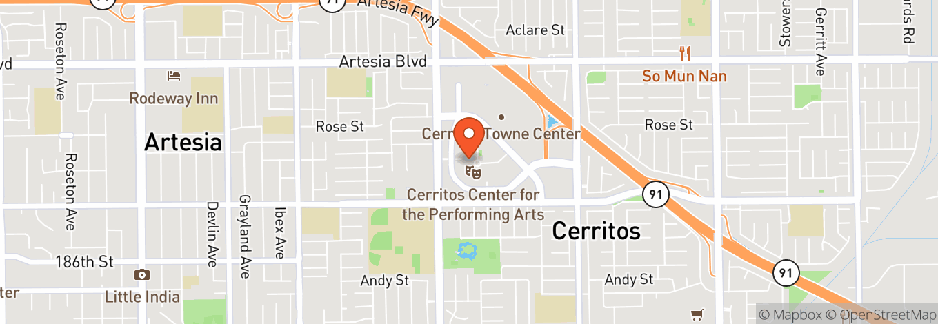 Map of Cerritos Center for the Performing Arts