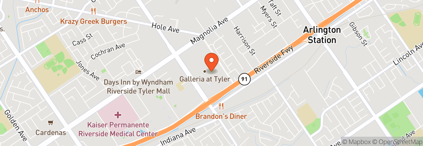 Map of Galleria At Tyler Shopping Mall