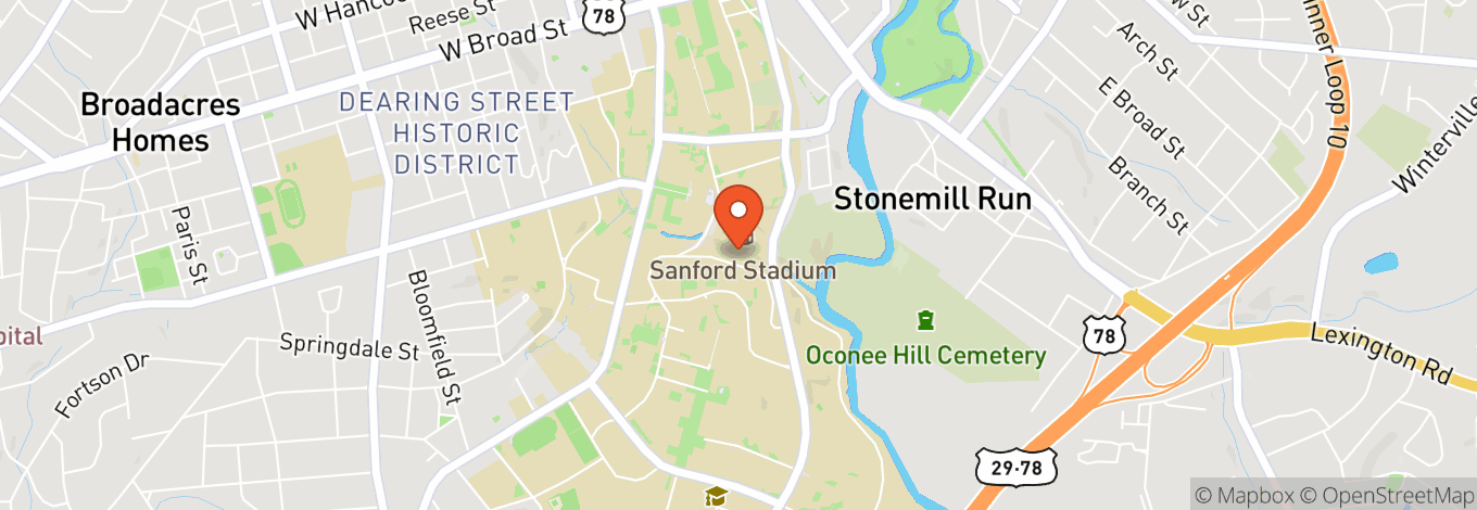 Map of Sanford Stadium