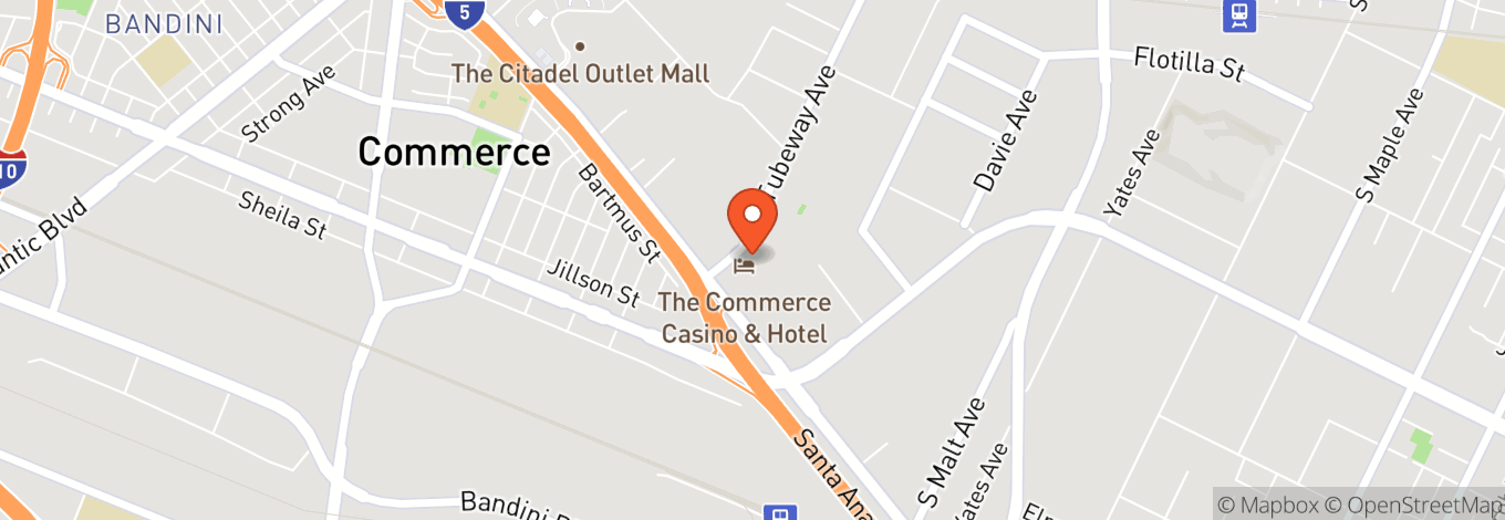 Map of The Commerce Casino & Hotel