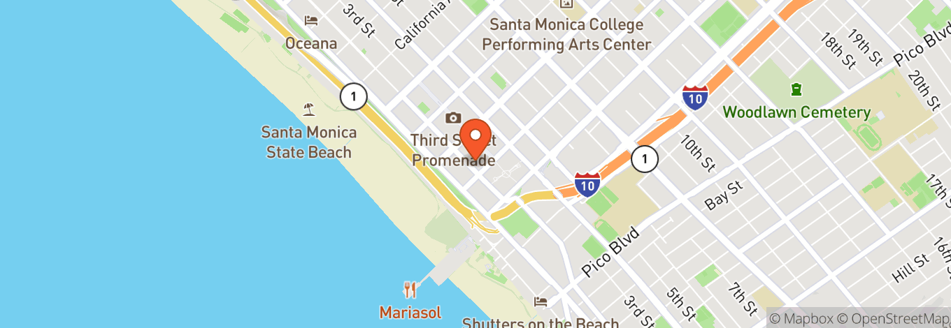 Map of Broadway Comedy Club West Aka Santa Monica Comedy Club
