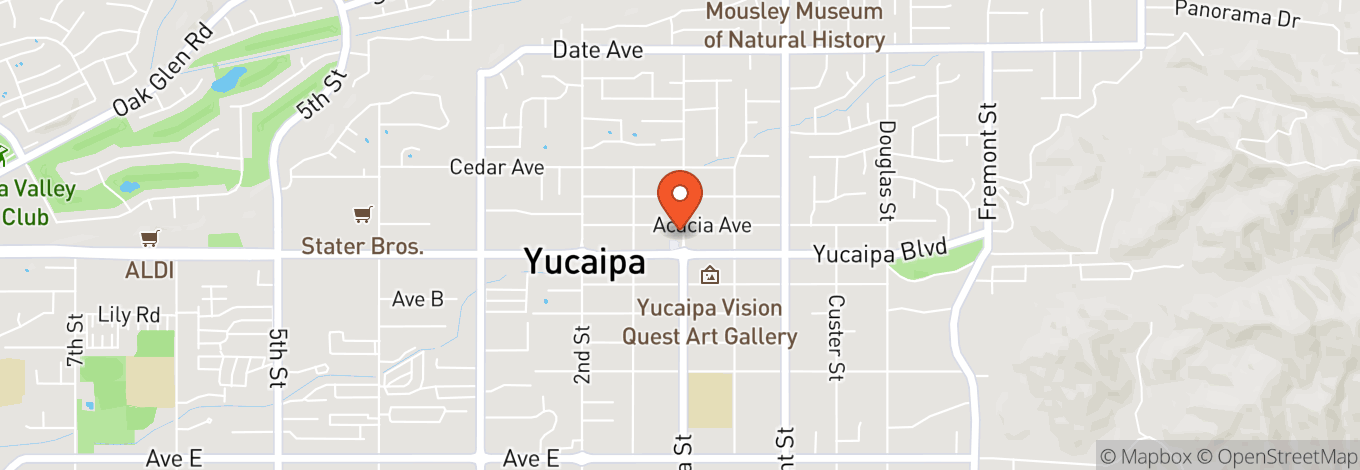 Map of Yucaipa Performing Arts Center Indoor Theatre