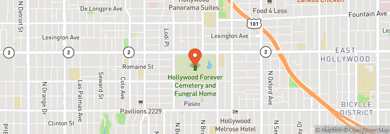 Map of Hollywood Forever