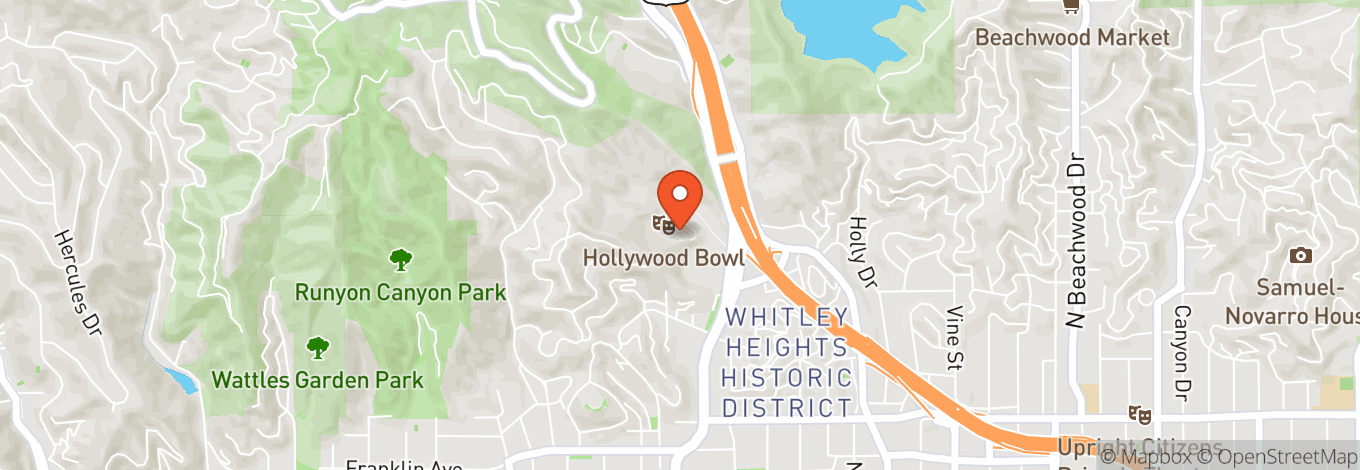 Map of Hollywood Bowl