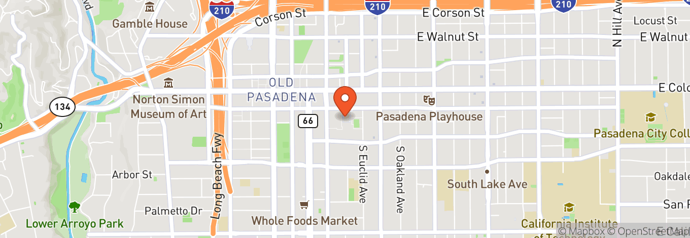Map of Pasadena Convention Center