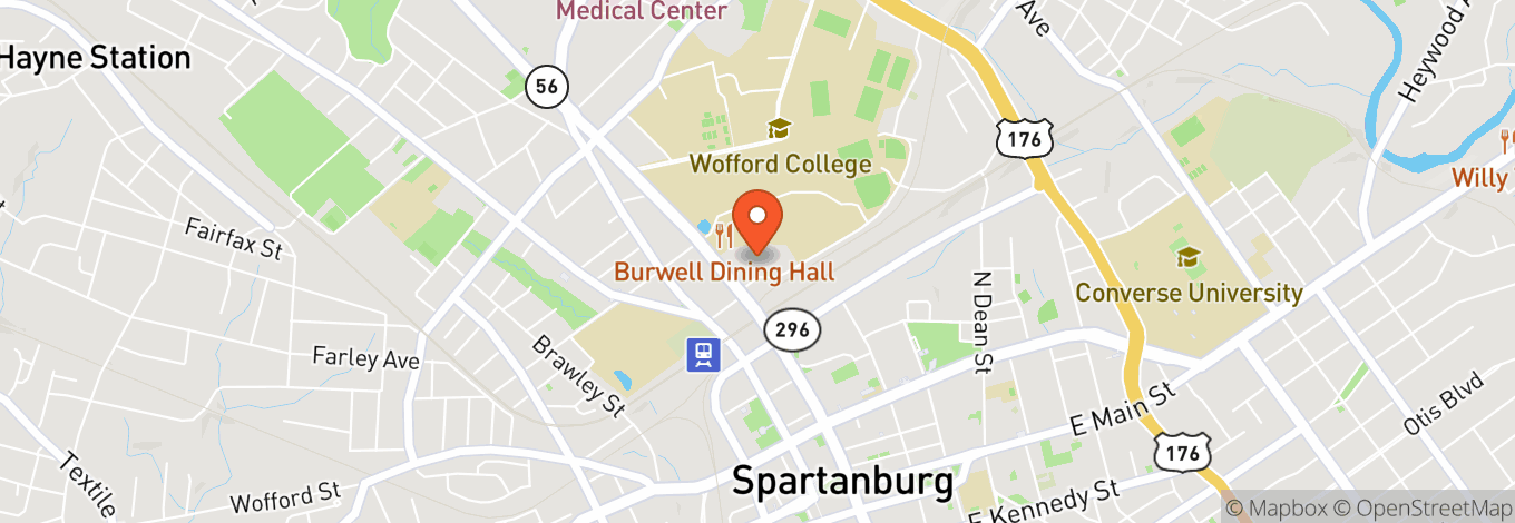 Map of Spartanburg Memorial Auditorium