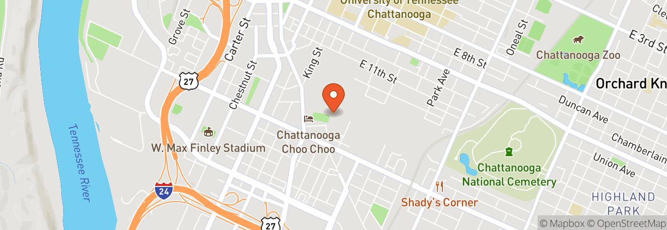 Map of Chattanooga Choo Choo