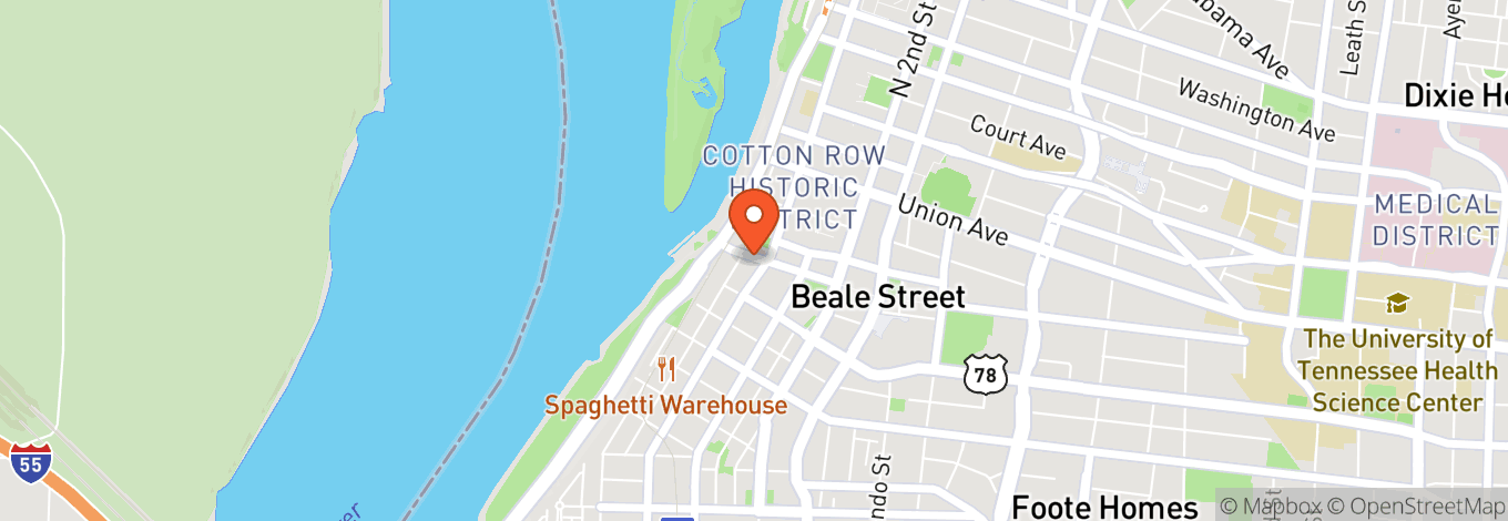 Map of Hyatt Centric Beale Street Memphis