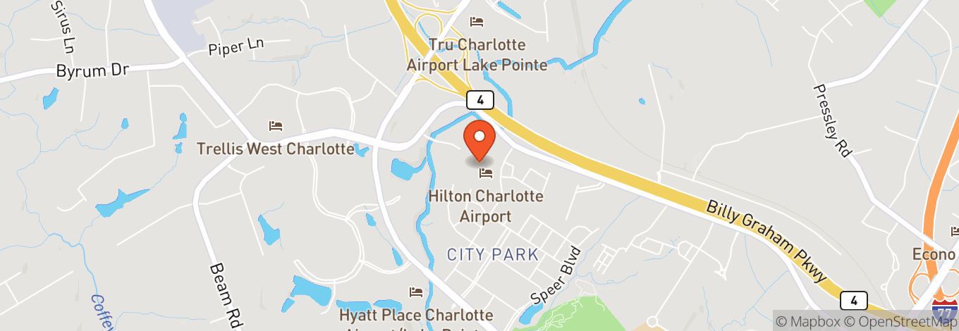 Map of Hilton Charlotte Airport