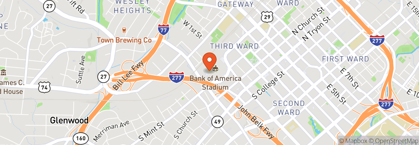 Map of Bank Of America Stadium