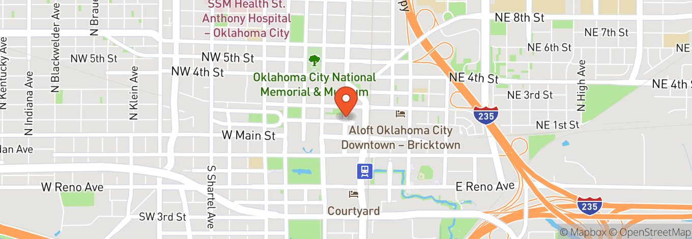 Map of The Skirvin Hilton Oklahoma City