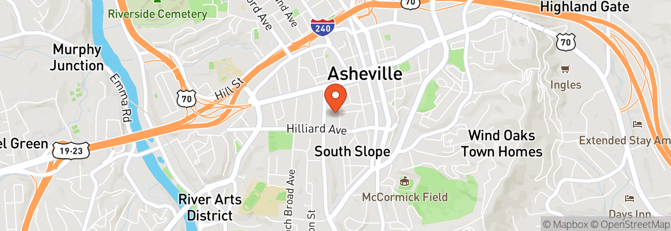 Map of Asheville Yards