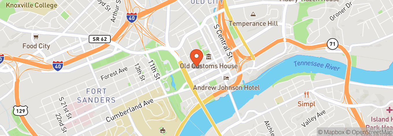 Map of Hilton Knoxville