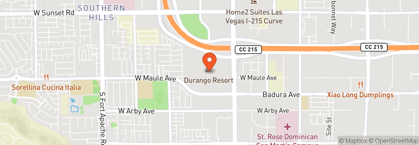 Map of Durango Casino & Resort Agave Ballroom