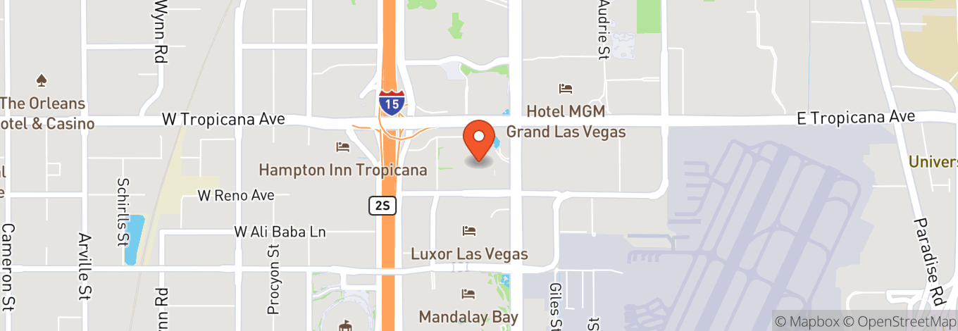 Map of Thunderland Showroom - Excalibur Hotel And Casino
