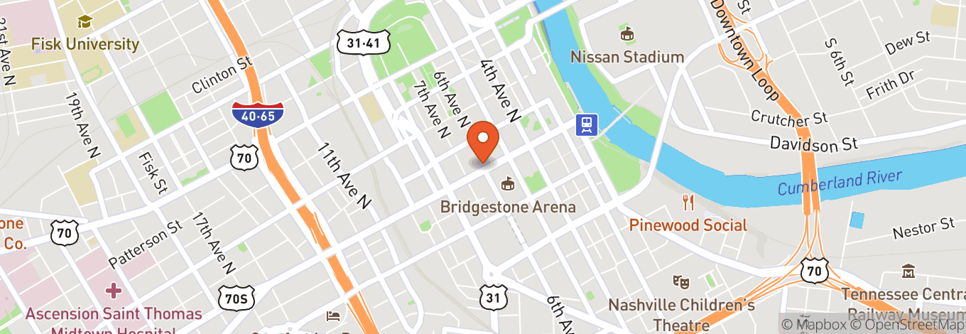 Map of Downtown Nashville