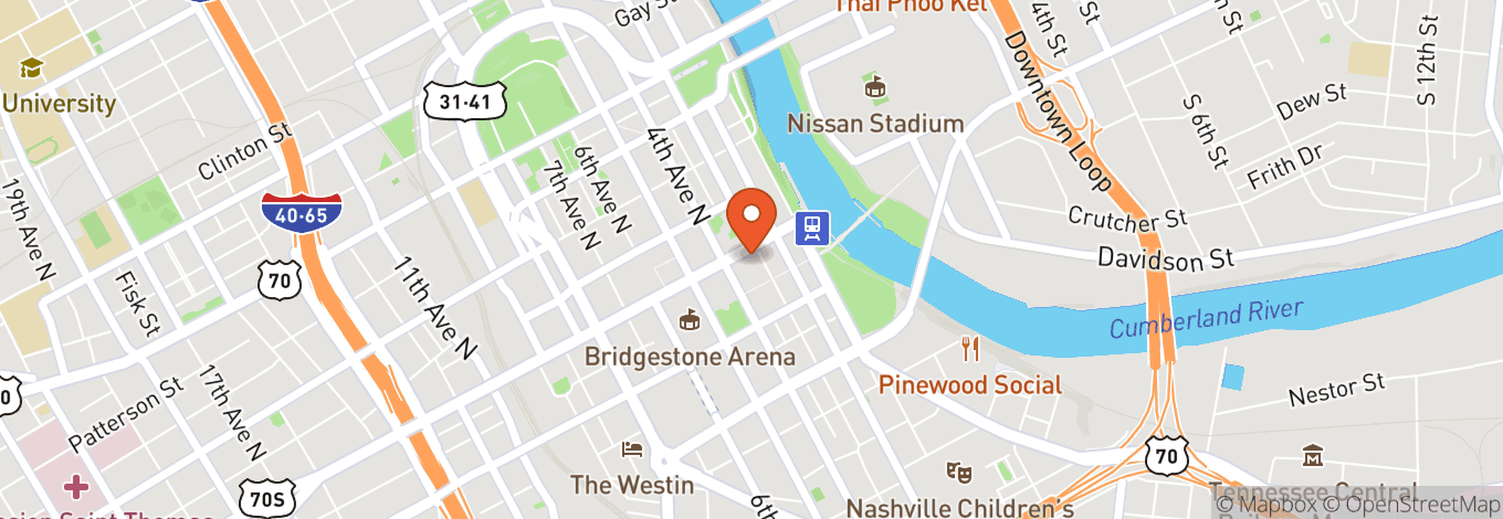 Map of Jason Aldean's Kitchen + Rooftop Bar