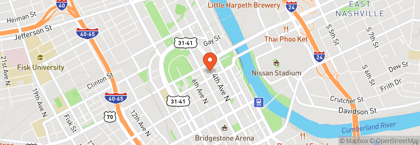 Map of DoubleTree by Hilton Hotel Nashville Downtown