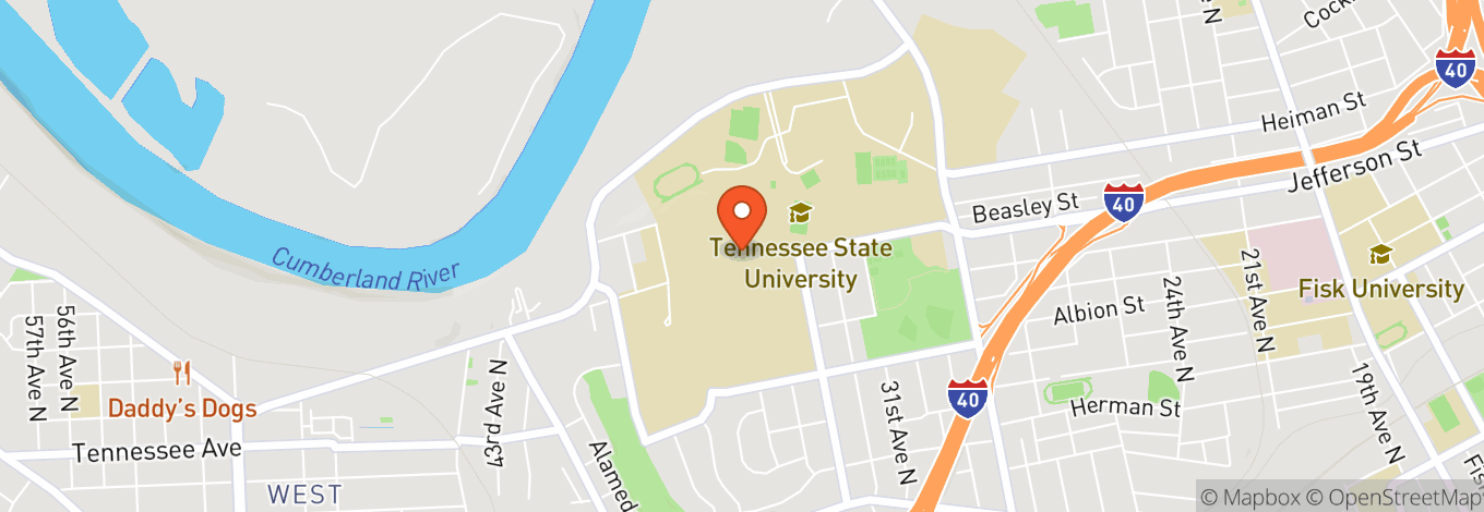 Map of TN State University Kean Hall Gymnasium