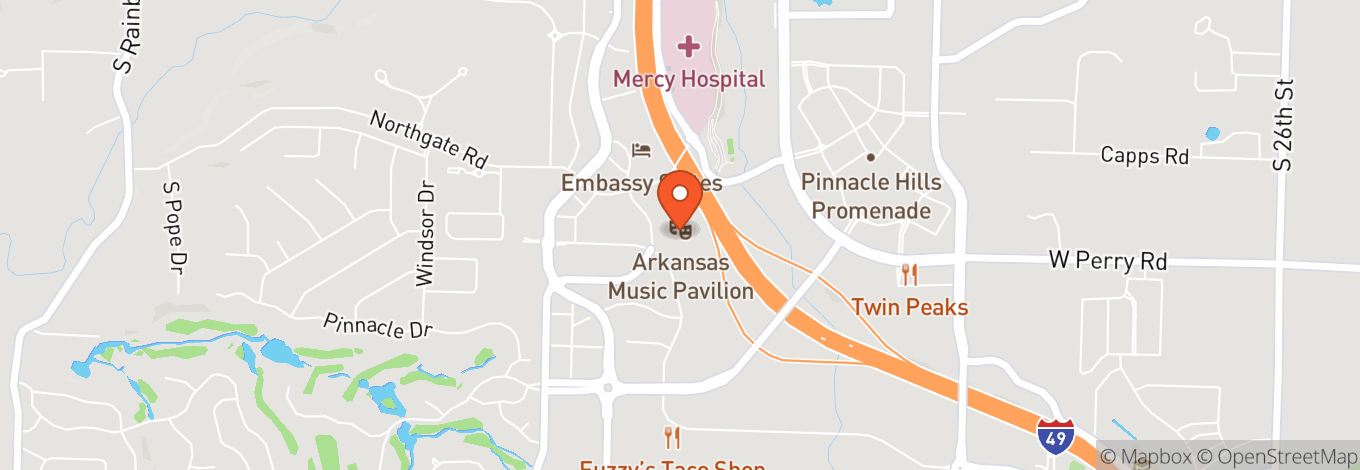 Map of The Walmart Amp (Walmart Arkansas Music Pavilion)