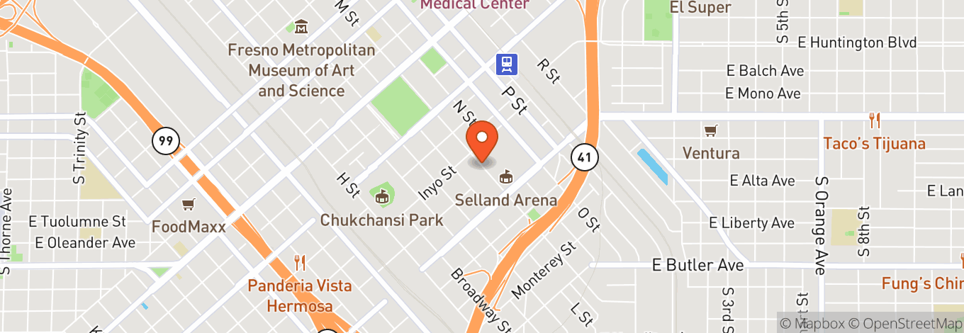 Map of Selland Arena at Fresno Convention & Entertainment Center