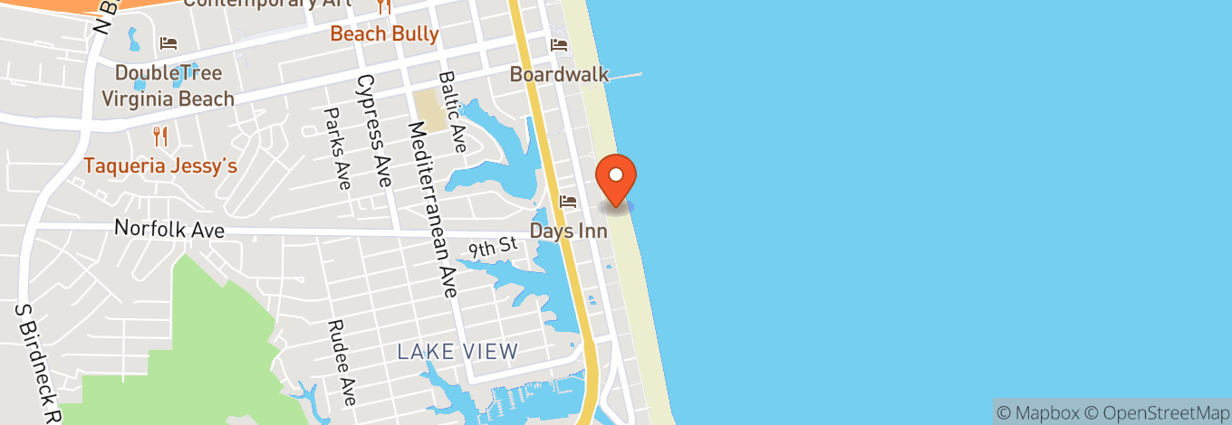Map of Virginia Beach - Ocean Front
